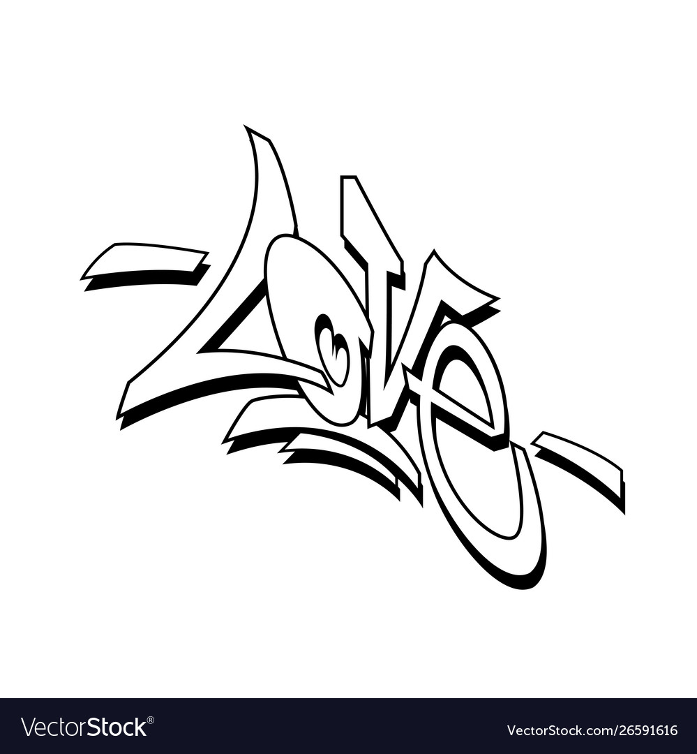 Love word drawn hand in graffiti style Royalty Free Vector