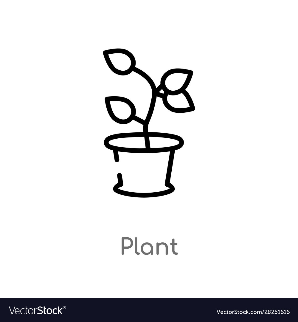 Outline plant icon isolated black simple line Vector Image