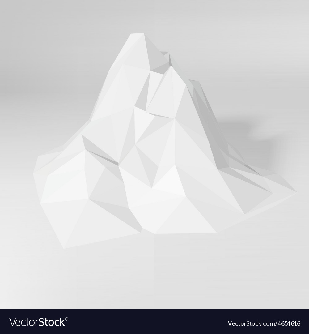 White Polygonal Mountain Landscape Royalty Free Vector Image