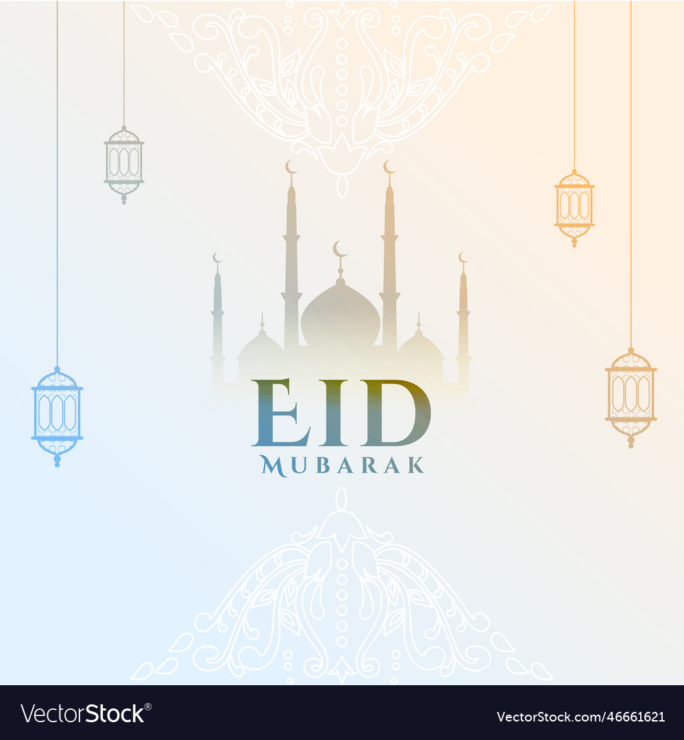 Beautiful eid mubarak islamic background for your Vector Image