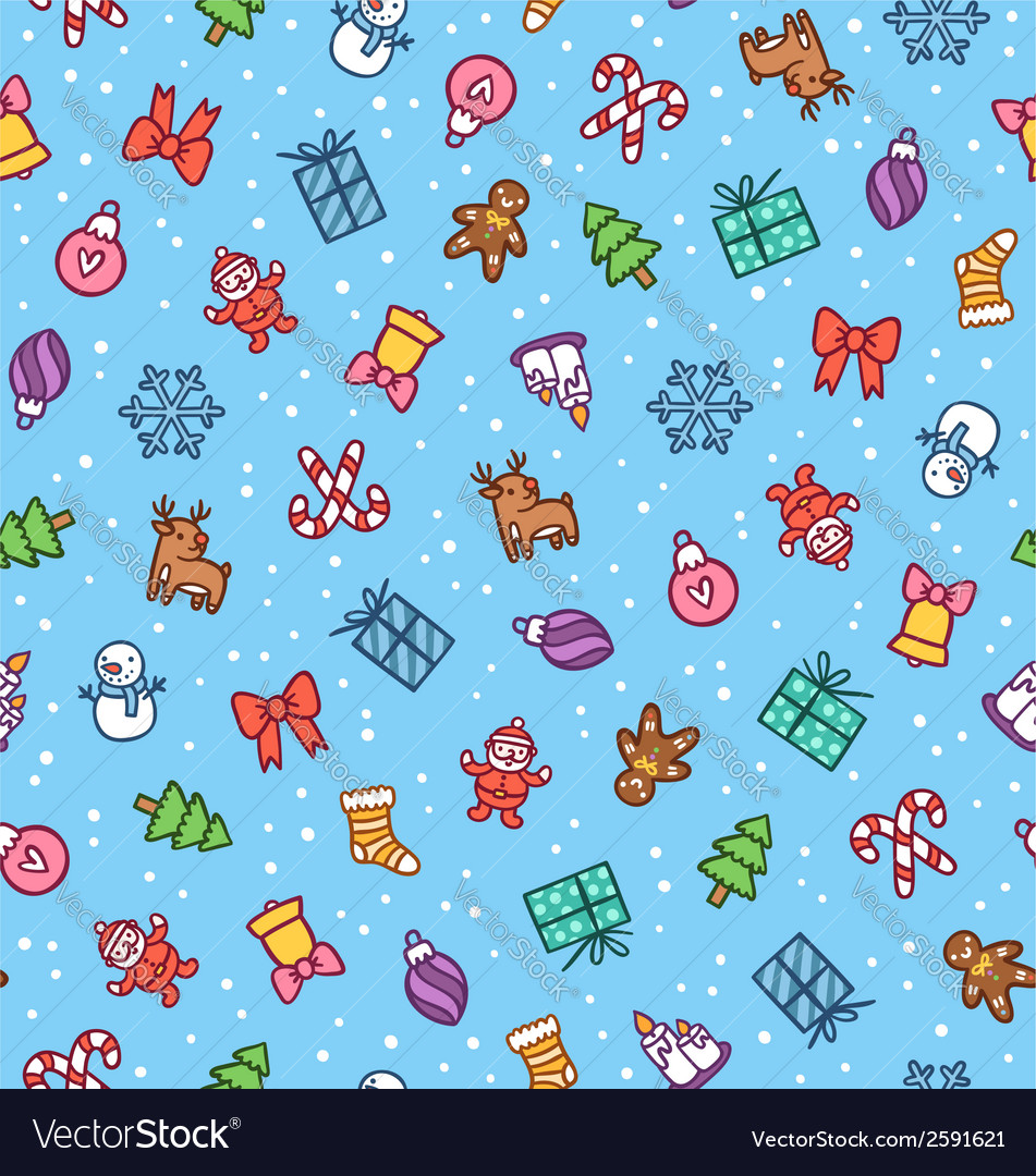 Christmas doodle pattern Royalty Free Vector Image