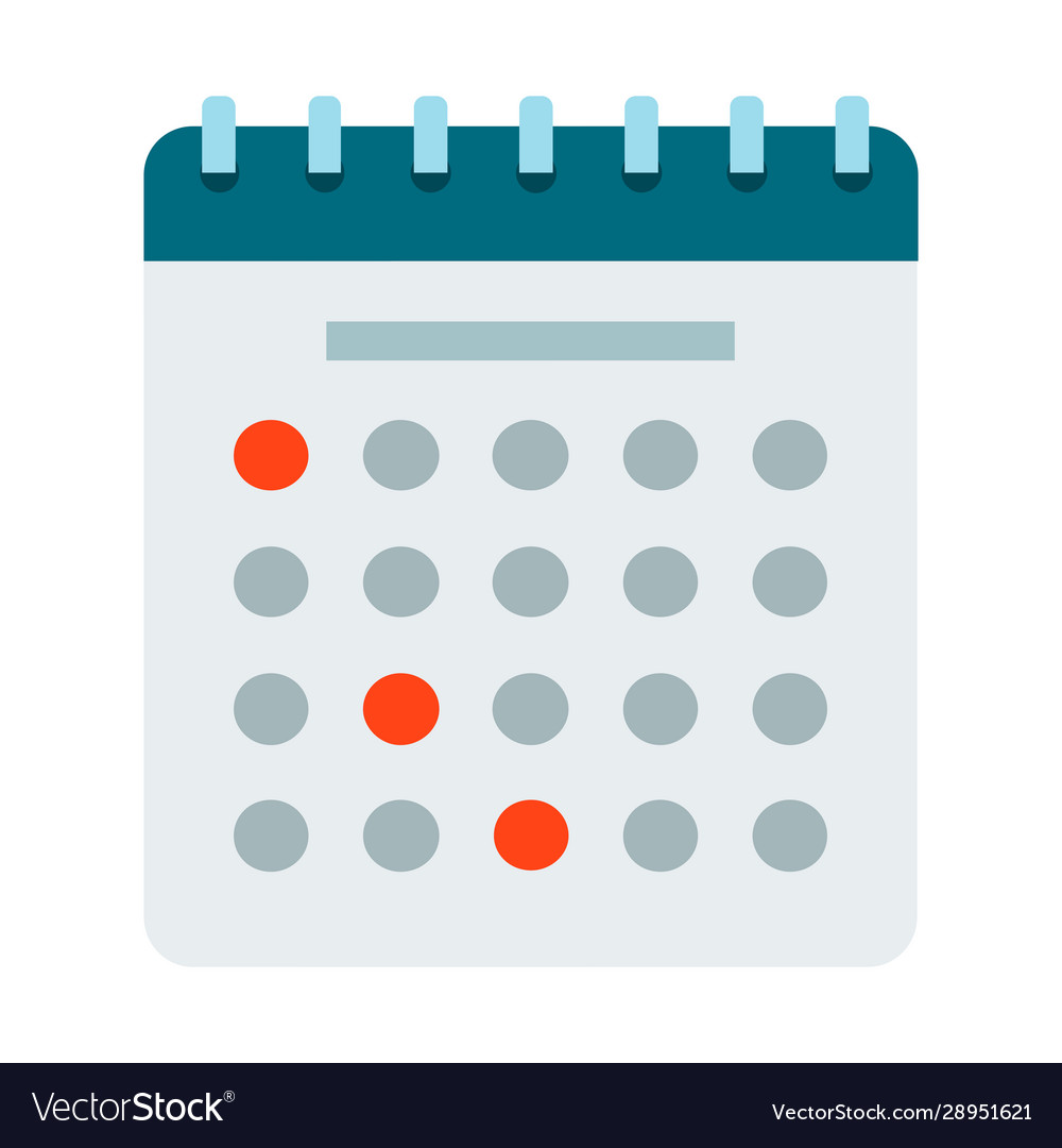 Desk Calendar Icon Flat Isolated Royalty Free Vector Image