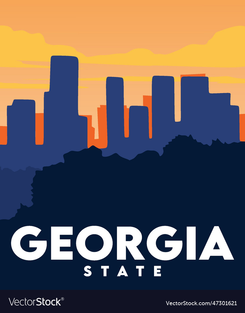 Georgia state with beautiful view Royalty Free Vector Image