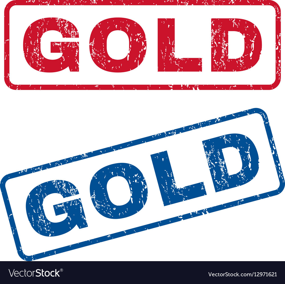 Gold rubber stamps Royalty Free Vector Image - VectorStock