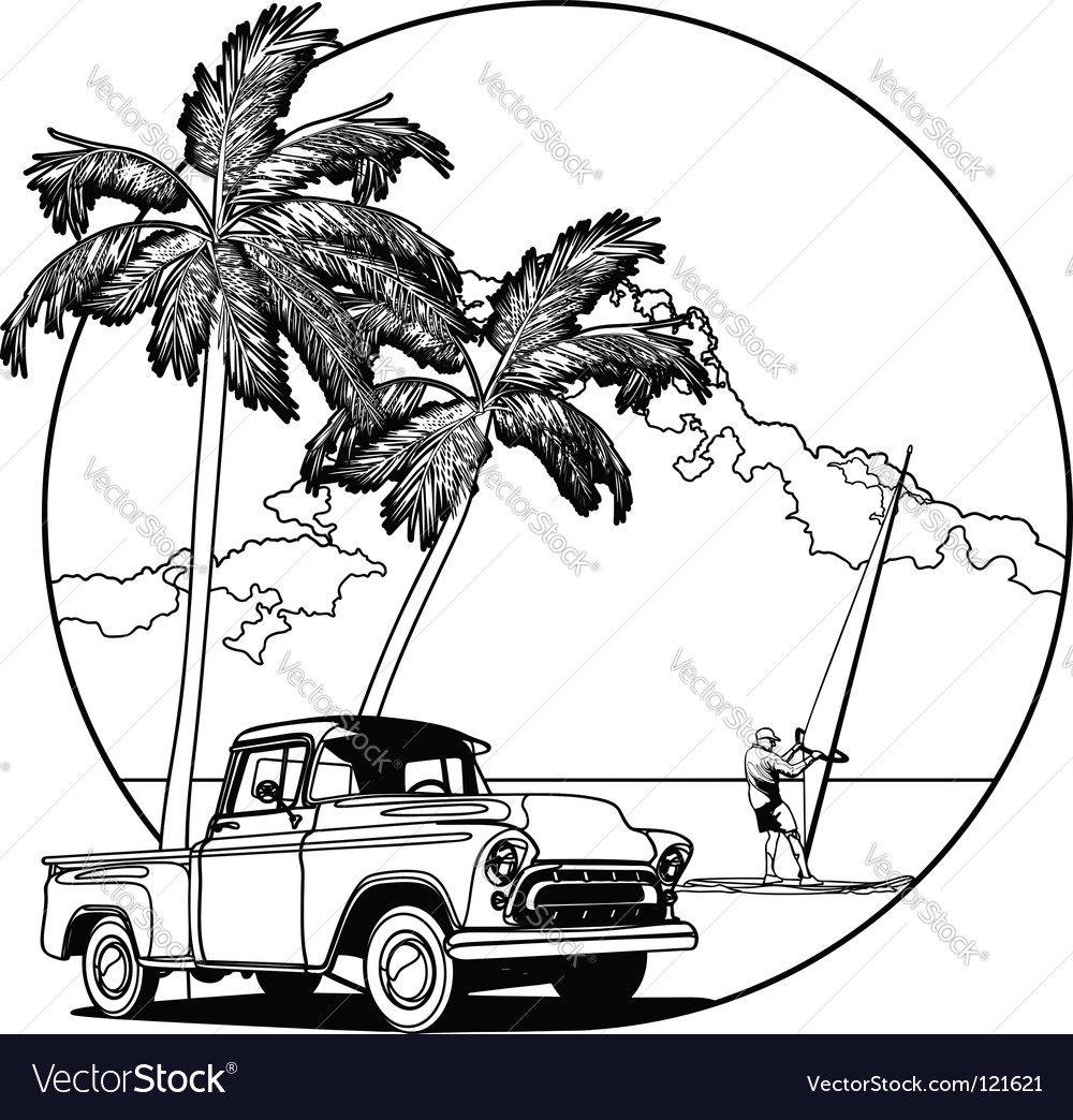 Hawaiian scene Royalty Free Vector Image - VectorStock