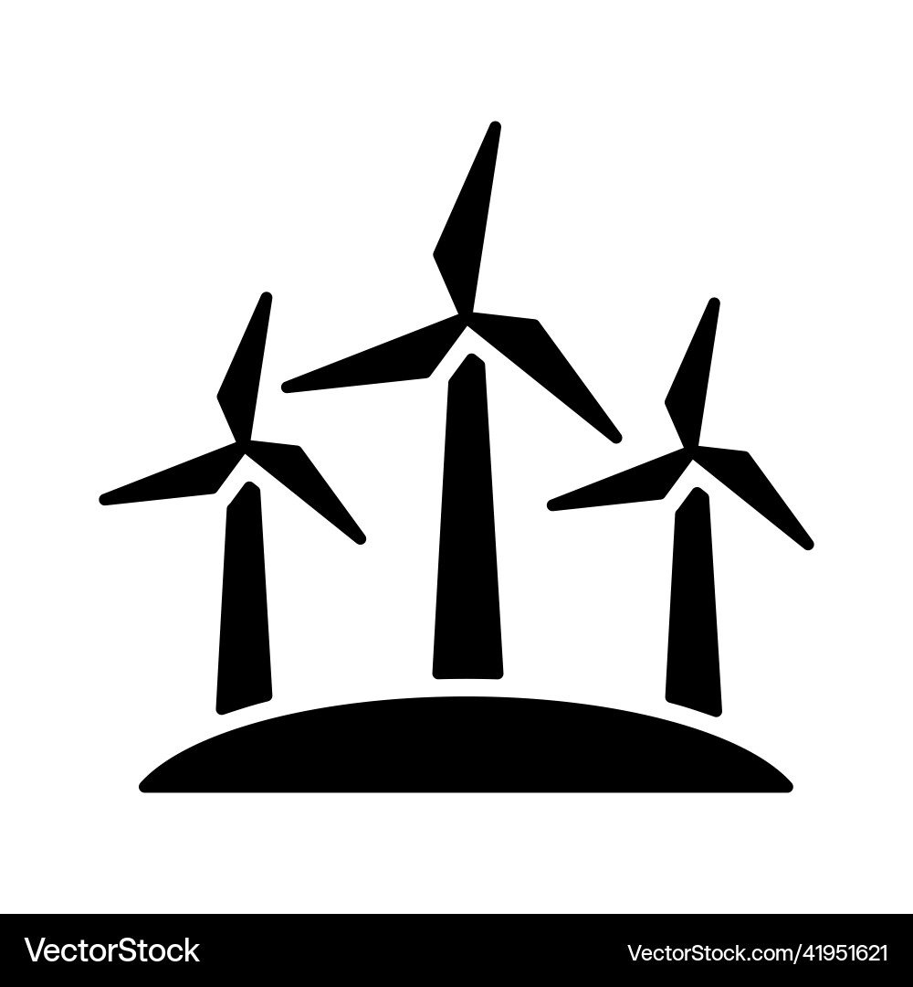 Windmill flat isolated glyph icon Royalty Free Vector Image