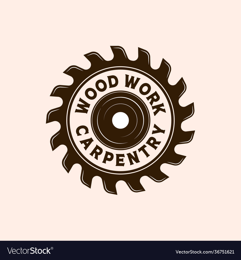 Woodwork logo design logo template Royalty Free Vector Image