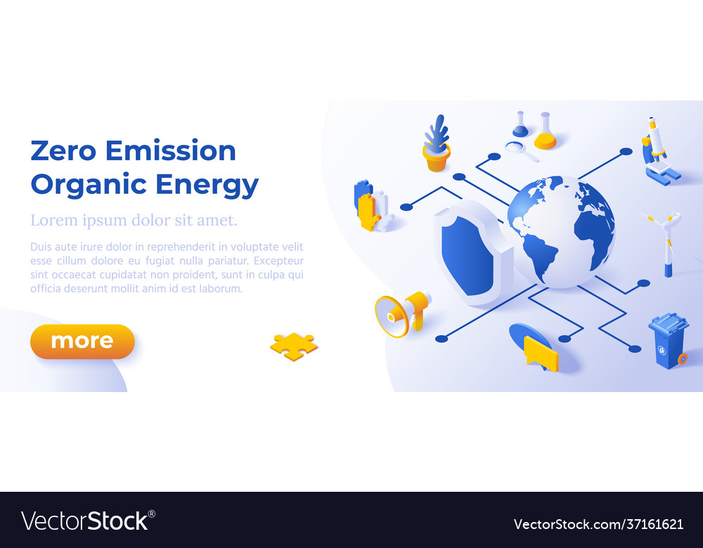 Zero emission - banner layout template for website