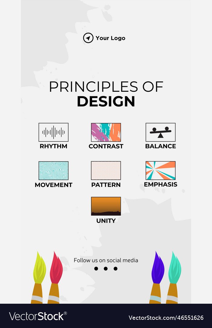 Principles of design portrait template Royalty Free Vector