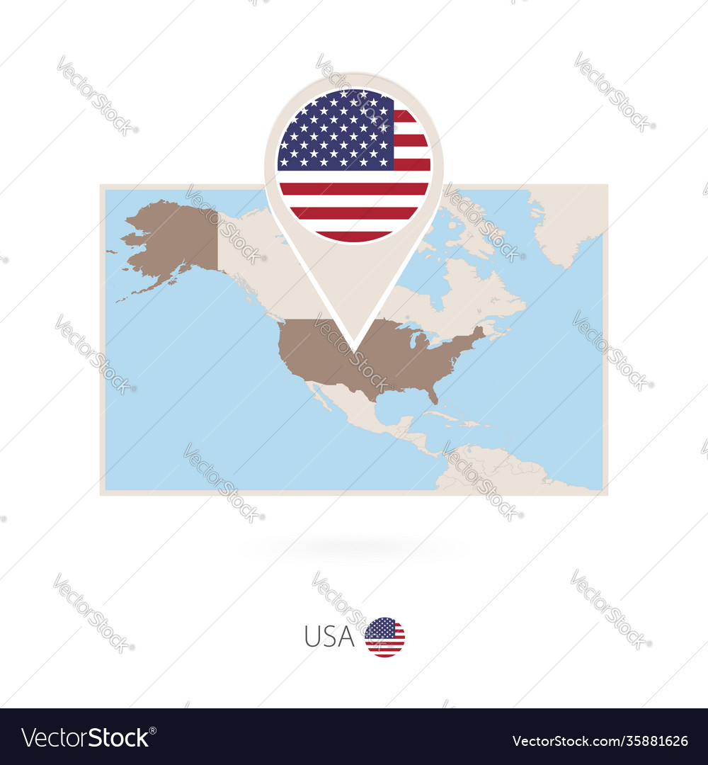 Rectangular map united states america Royalty Free Vector