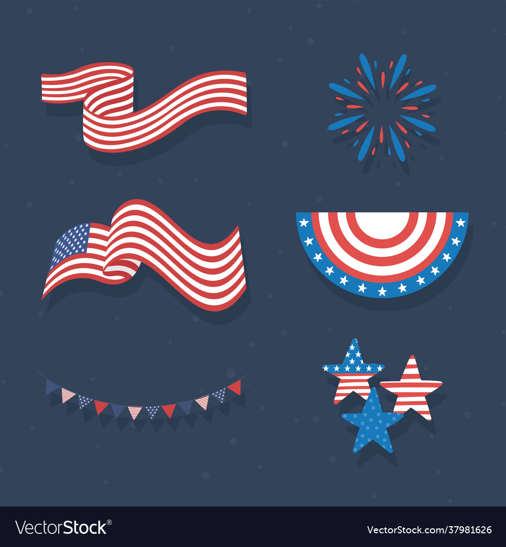 Usa flag icons Royalty Free Vector Image - VectorStock