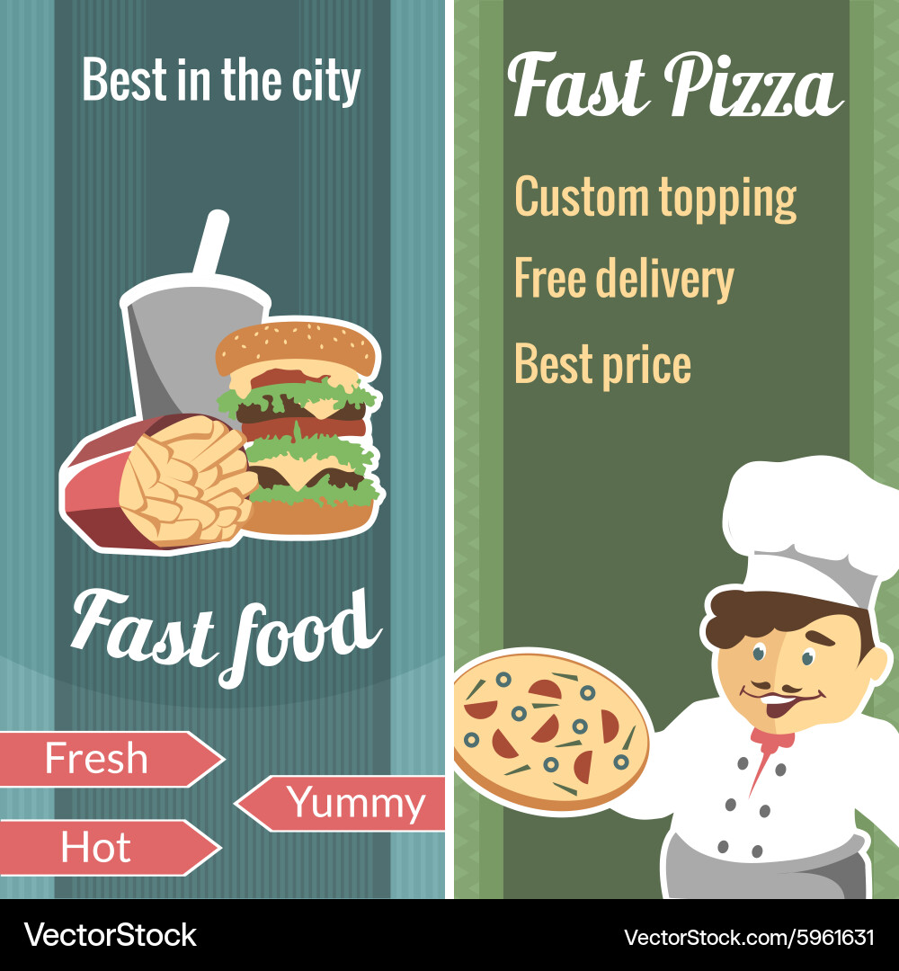 Fast Food Vertical Banner Set Royalty Free Vector Image