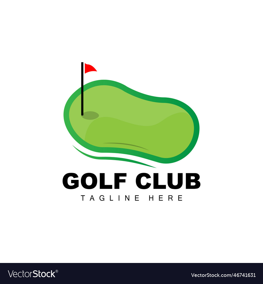 Golf ball logo stick outdoor sports game Vector Image