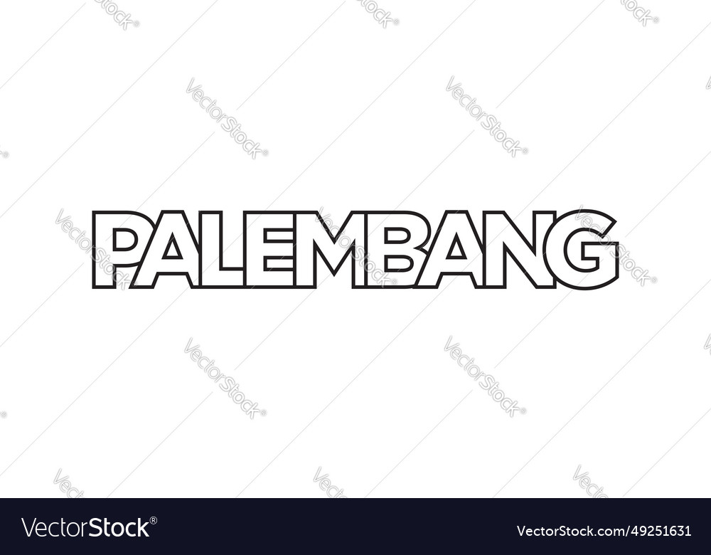 Palembang in the indonesia emblem design Vector Image