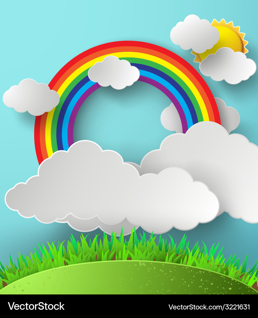 Rainbow on cloud Royalty Free Vector Image - VectorStock