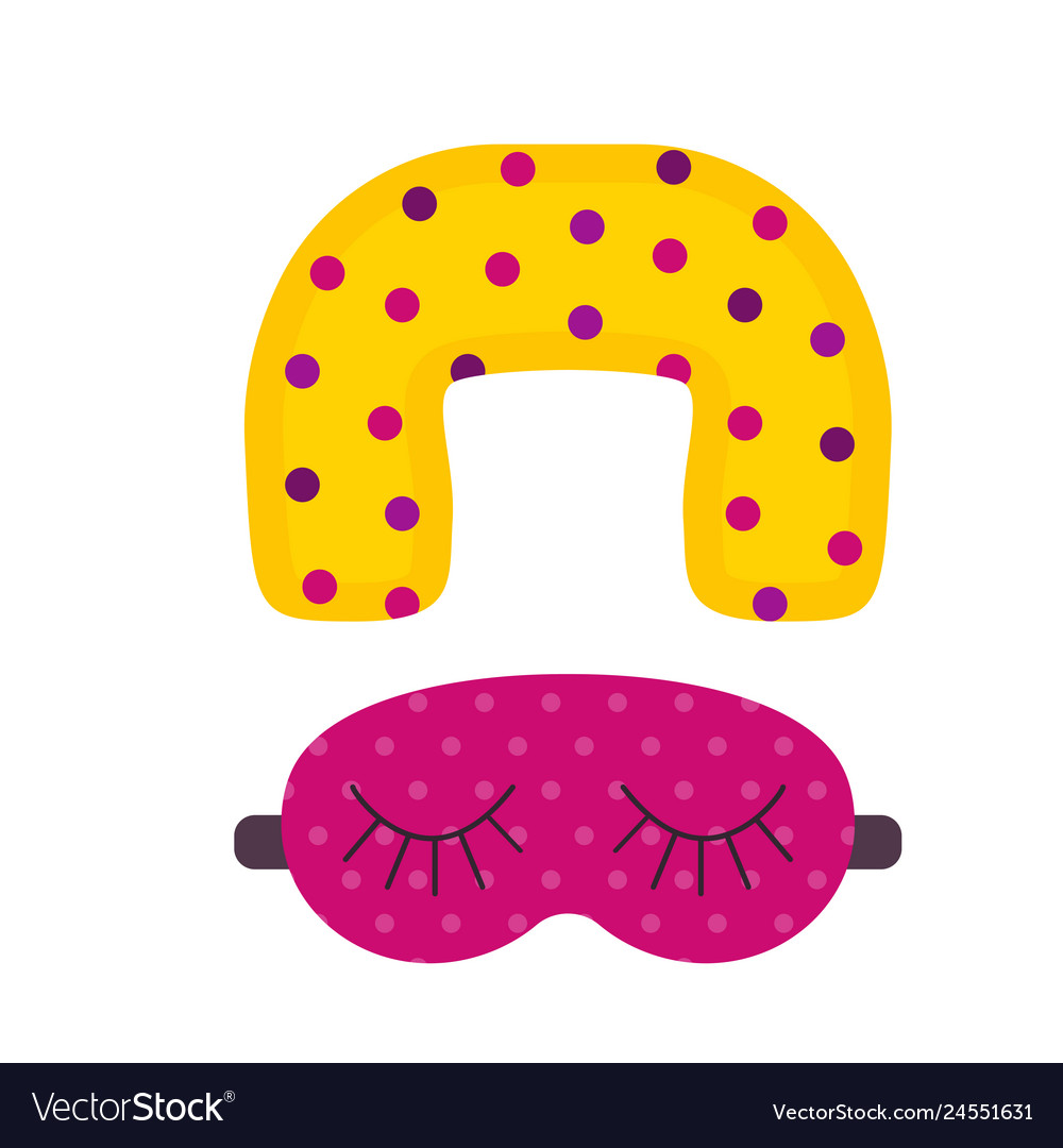 Sleeping Mask And Travel Neck Pillow Royalty Free Vector