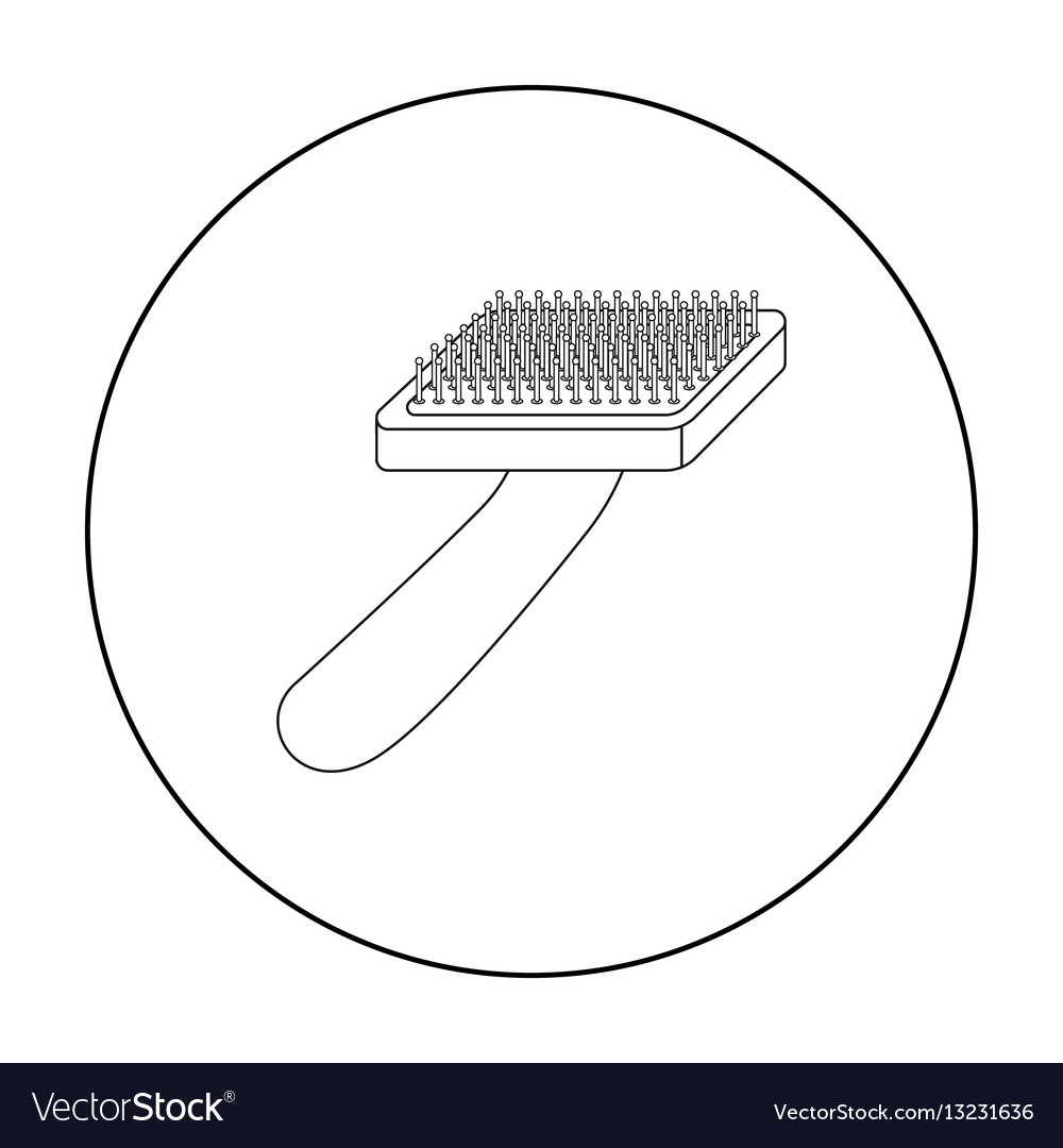 Brush for animal fur icon in outline style Vector Image Brush for animal fur icon in outline style Vector Image