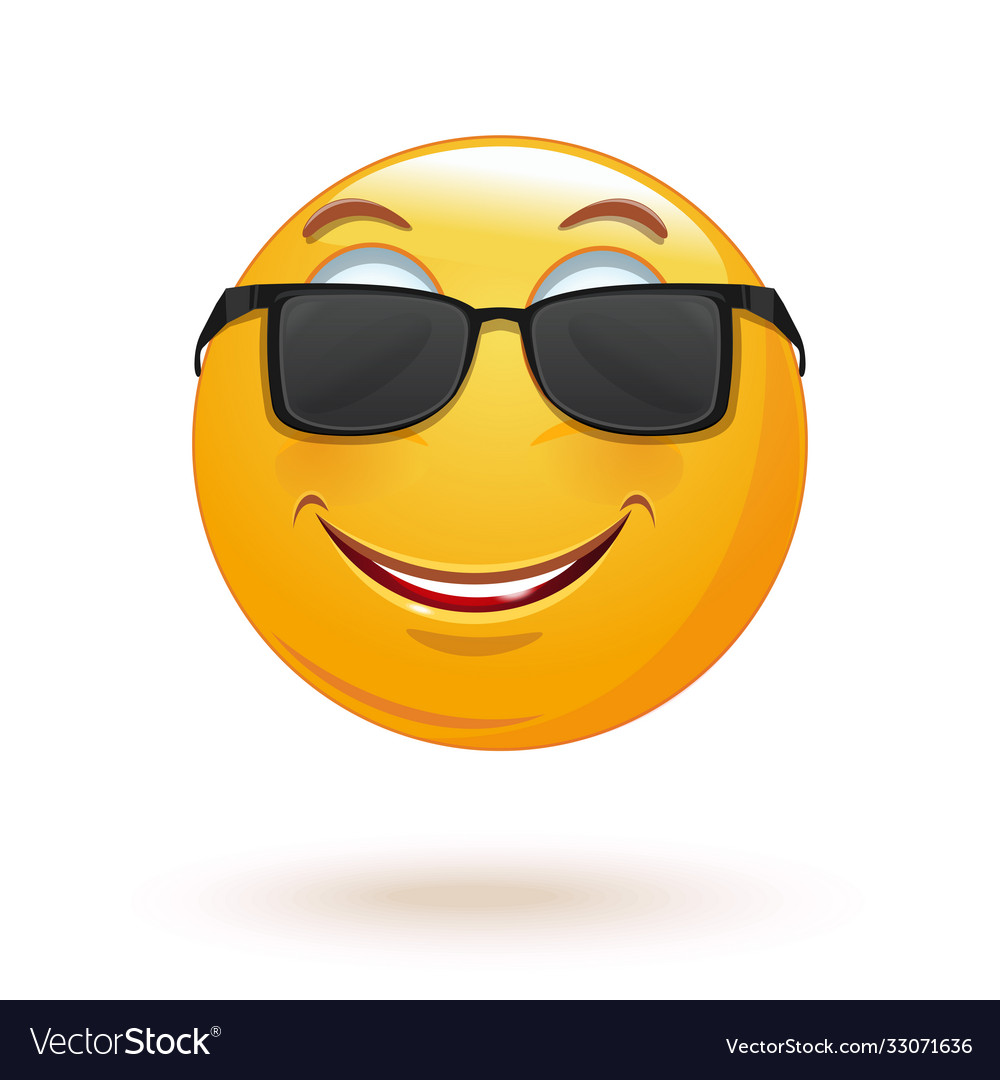 Cheerful smiley in sunglasses Royalty Free Vector Image