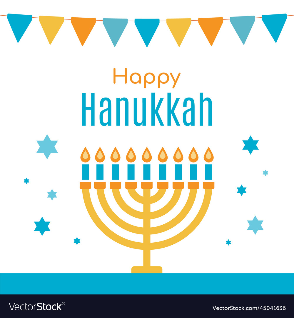 Happy hanukkah lettering greeting card Royalty Free Vector