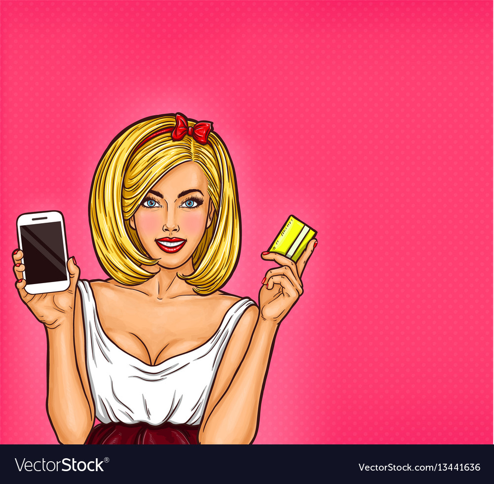 Pop Art A Young Sexy Girl Royalty Free Vector Image