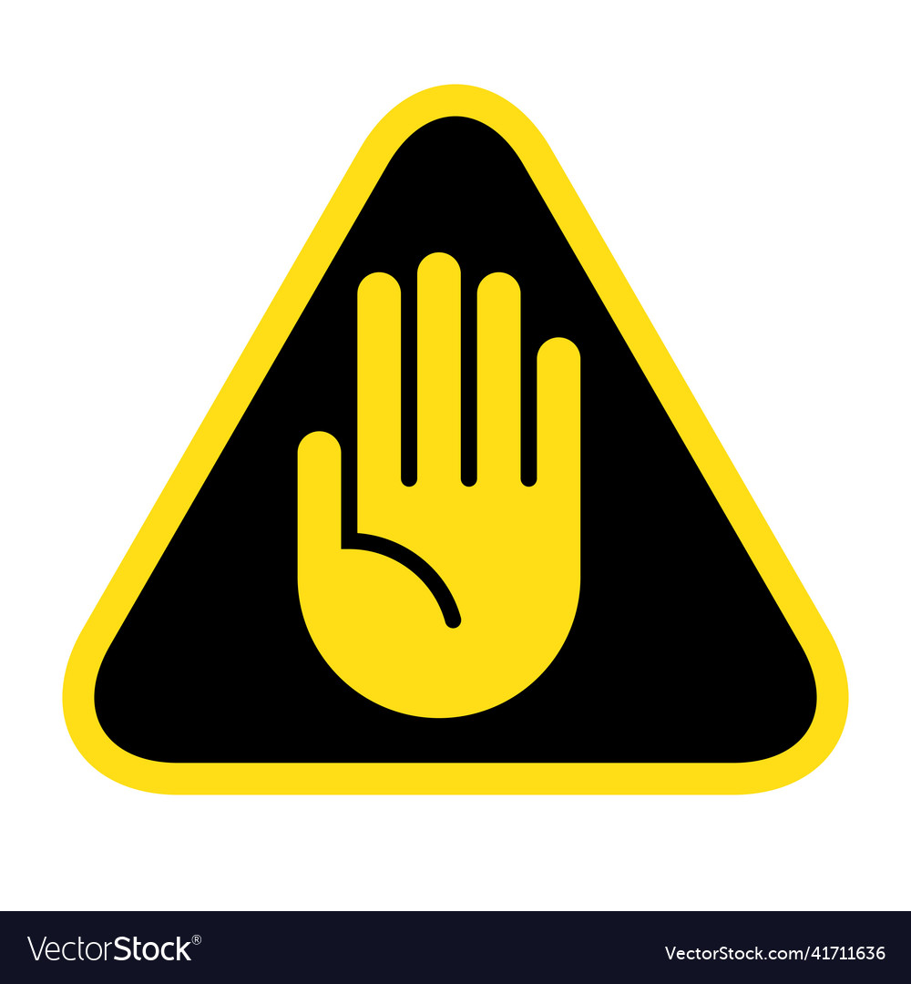 Stop hand forbidden sign Royalty Free Vector Image