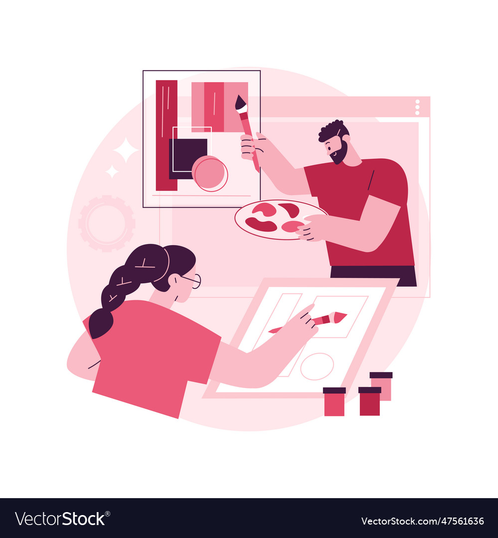 Virtual arts and crafts online lessons abstract vector image