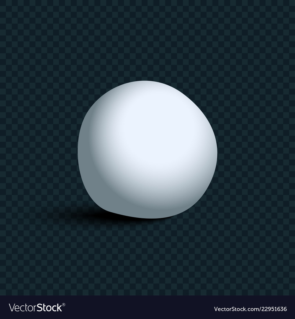 Download White realistic snowball with shadow on Royalty Free Vector