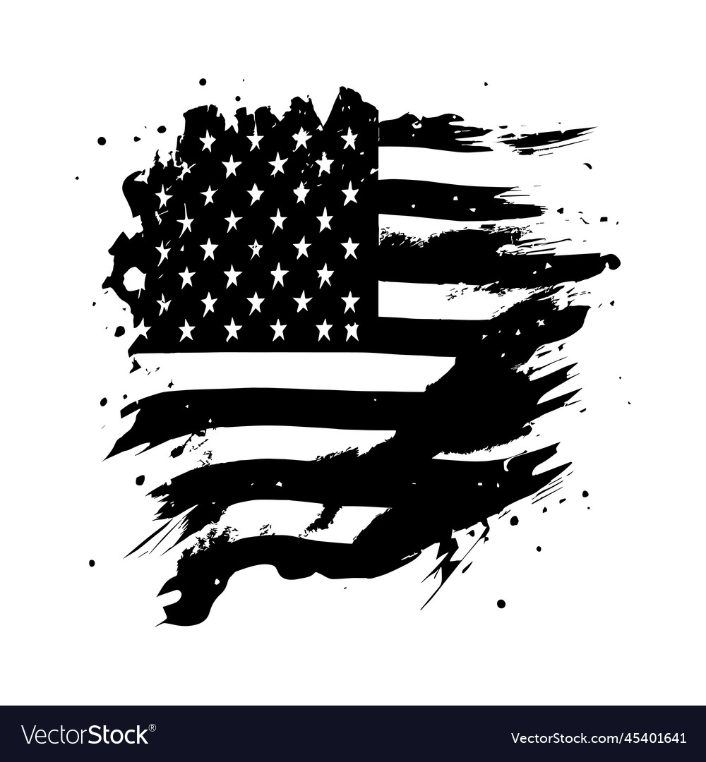 Black and white realistic abstract flag Royalty Free Vector