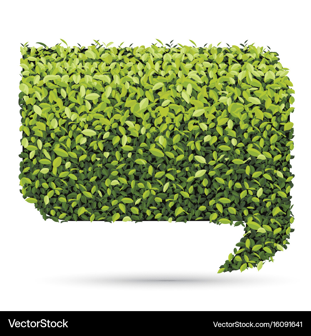 Bubble for speech with green leaf Royalty Free Vector Image