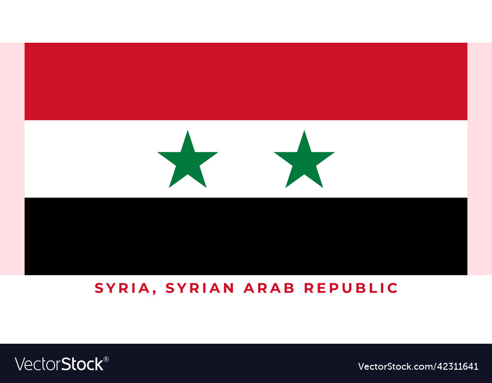 Flag Of Syria Syrian Arab Republic Royalty Free Vector Image