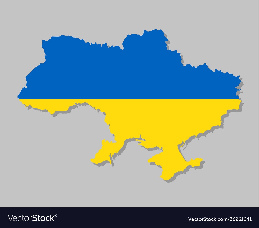 Highly detailed map ukraine with flag Royalty Free Vector