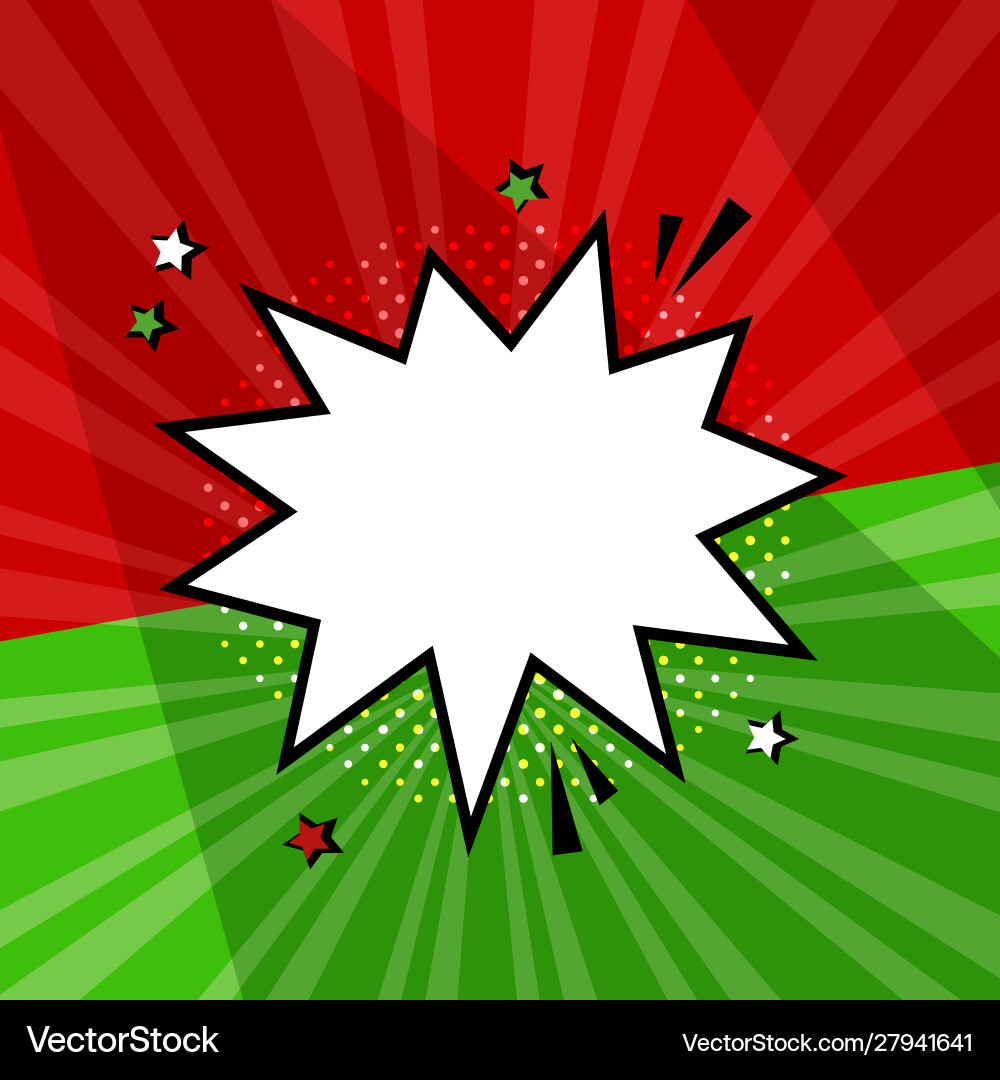 White empty comic speech bubble with stars Vector Image