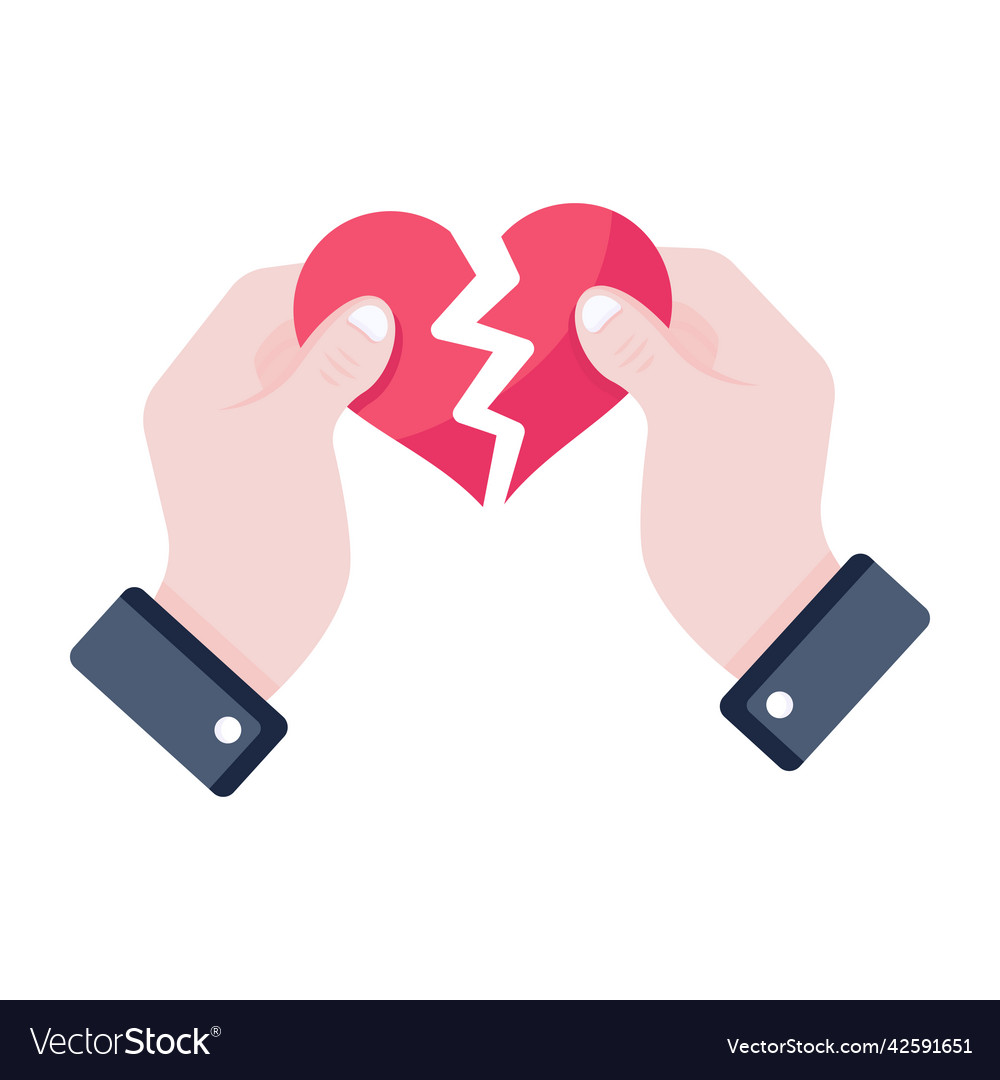 Broken heart Royalty Free Vector Image - VectorStock