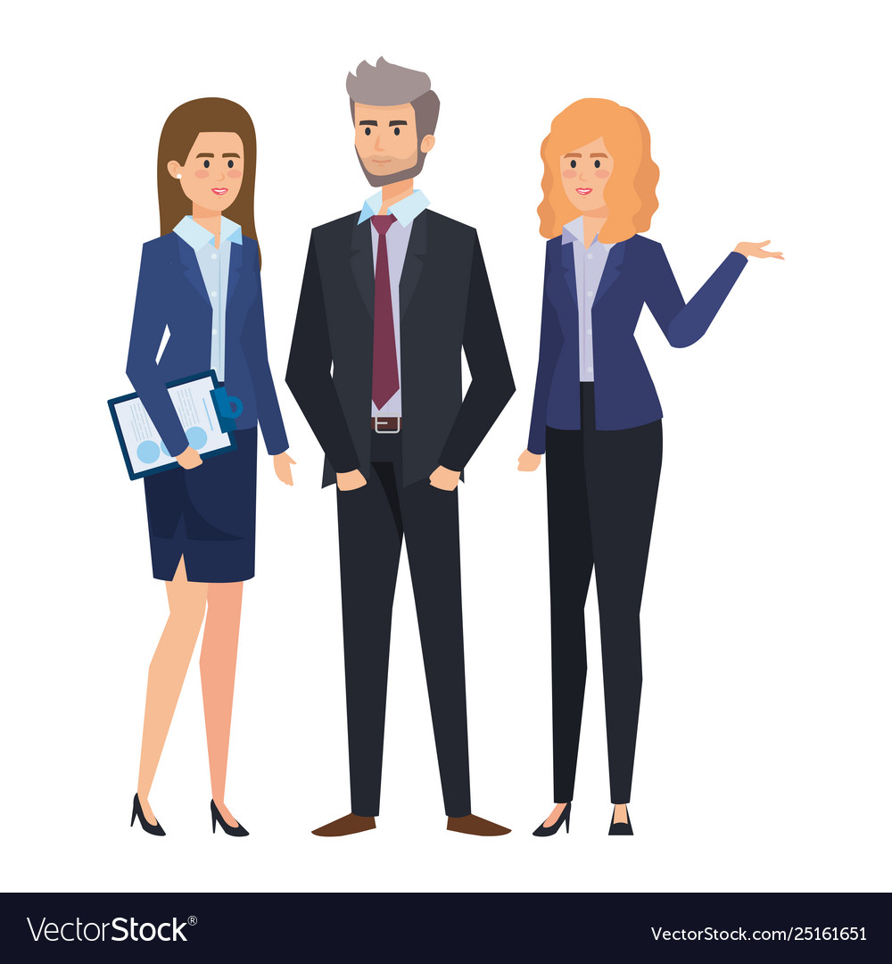 Business people with documents Royalty Free Vector Image