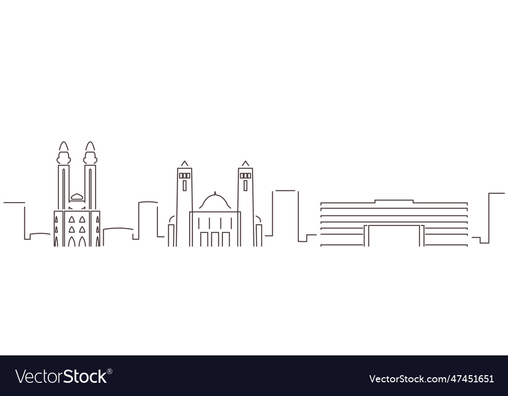 Dakar dark line simple minimalist skyline Vector Image