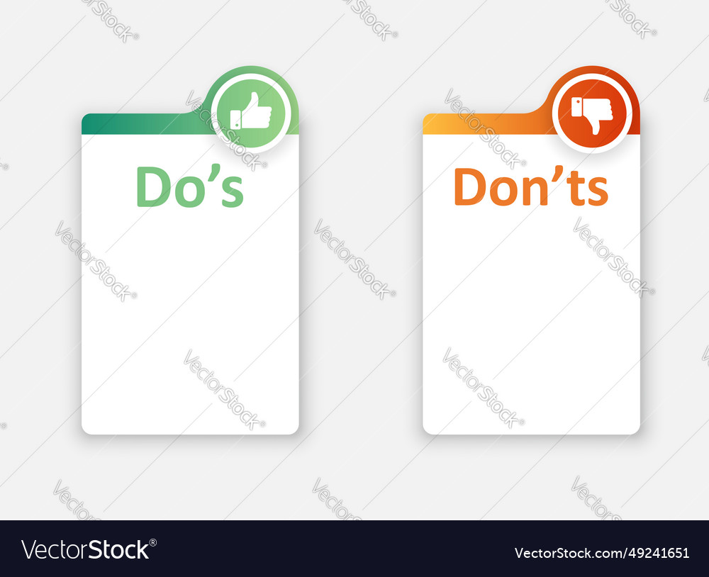 Do and dont icon in flat style dos donts Vector Image