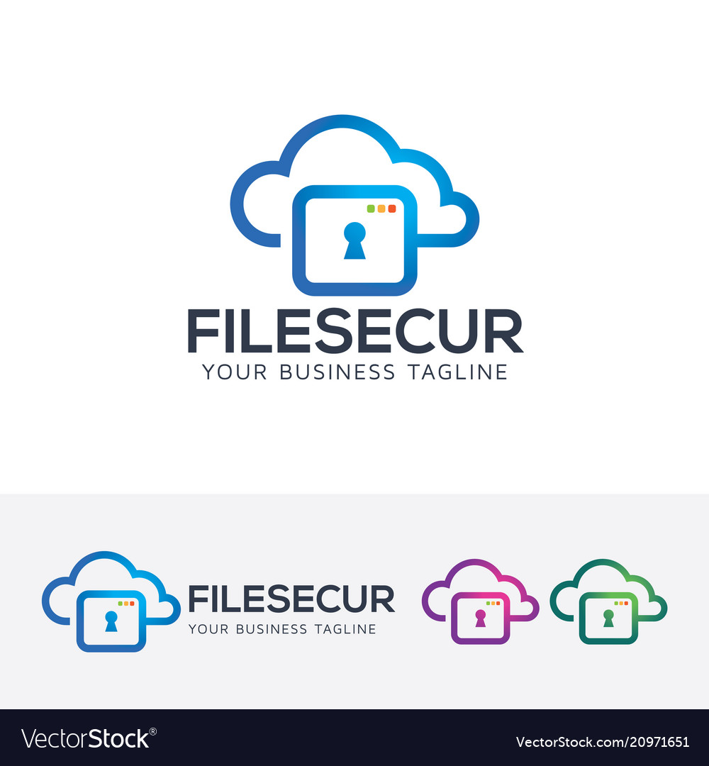 File security logo design vector image File security logo design