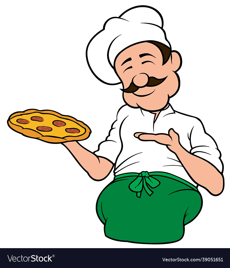 Pizza chef character Royalty Free Vector Image