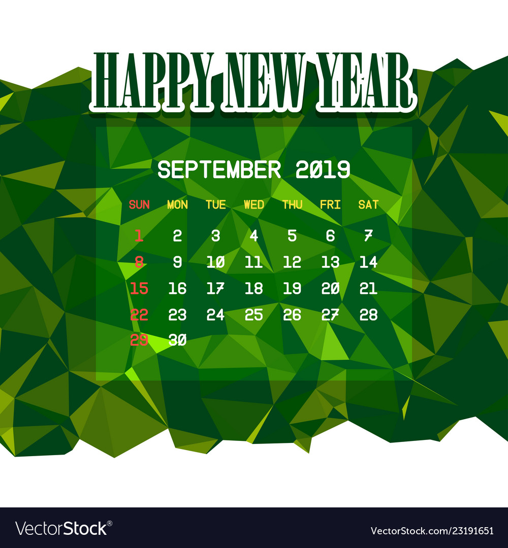 september 2019 calendar template royalty free vector image september 2019 calendar template