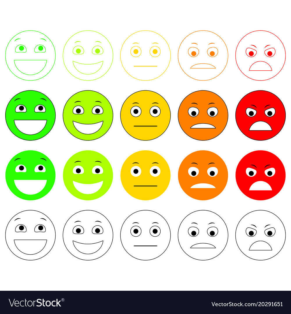 Set of emoticons emoji level rank load Royalty Free Vector