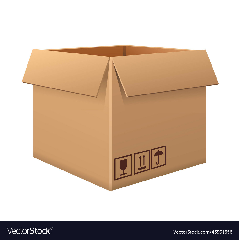 Cardboard brown box Royalty Free Vector Image - VectorStock