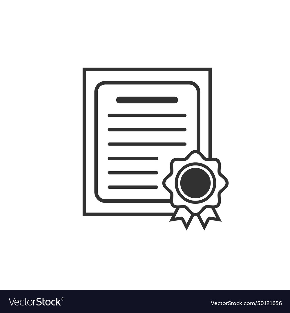 Certificate linear icon Royalty Free Vector Image