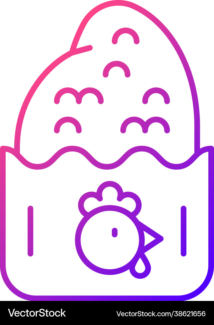 Crispy chicken cutlet gradient linear icon Vector Image