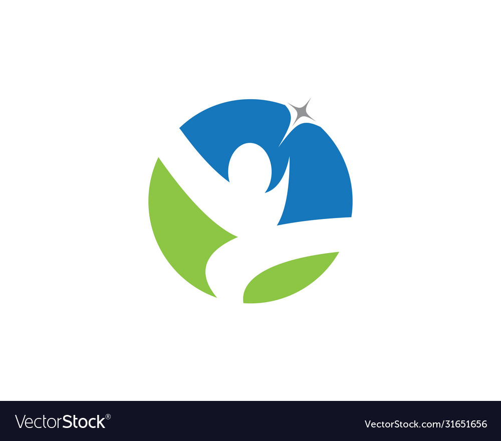 Human character logo sign Royalty Free Vector Image