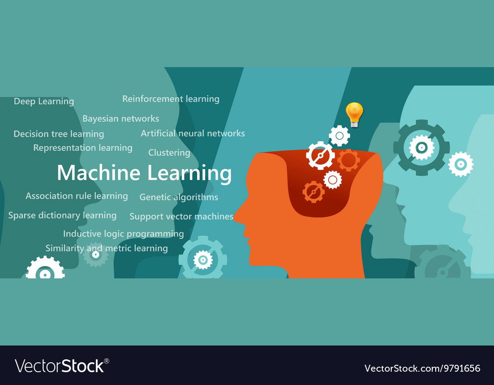 Machine learning algorithm concept with related