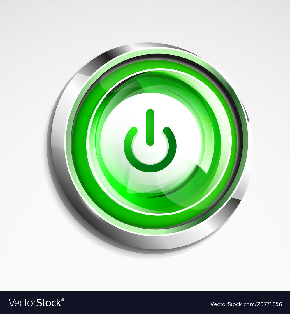 Power button technology logo digital art techno Vector Image