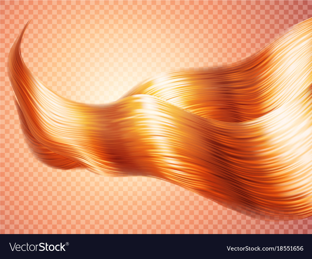 Realistic Silky Wavy Hair Of Red Ginger Bronze Vector Image