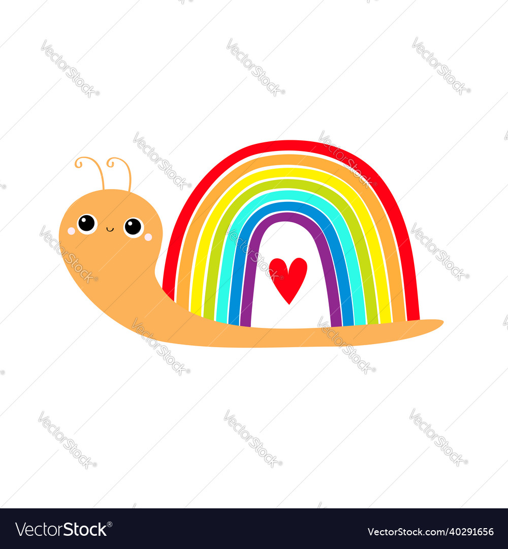Snail insect bug on white background rainbow vector image Snail insect bug on white background rainbow