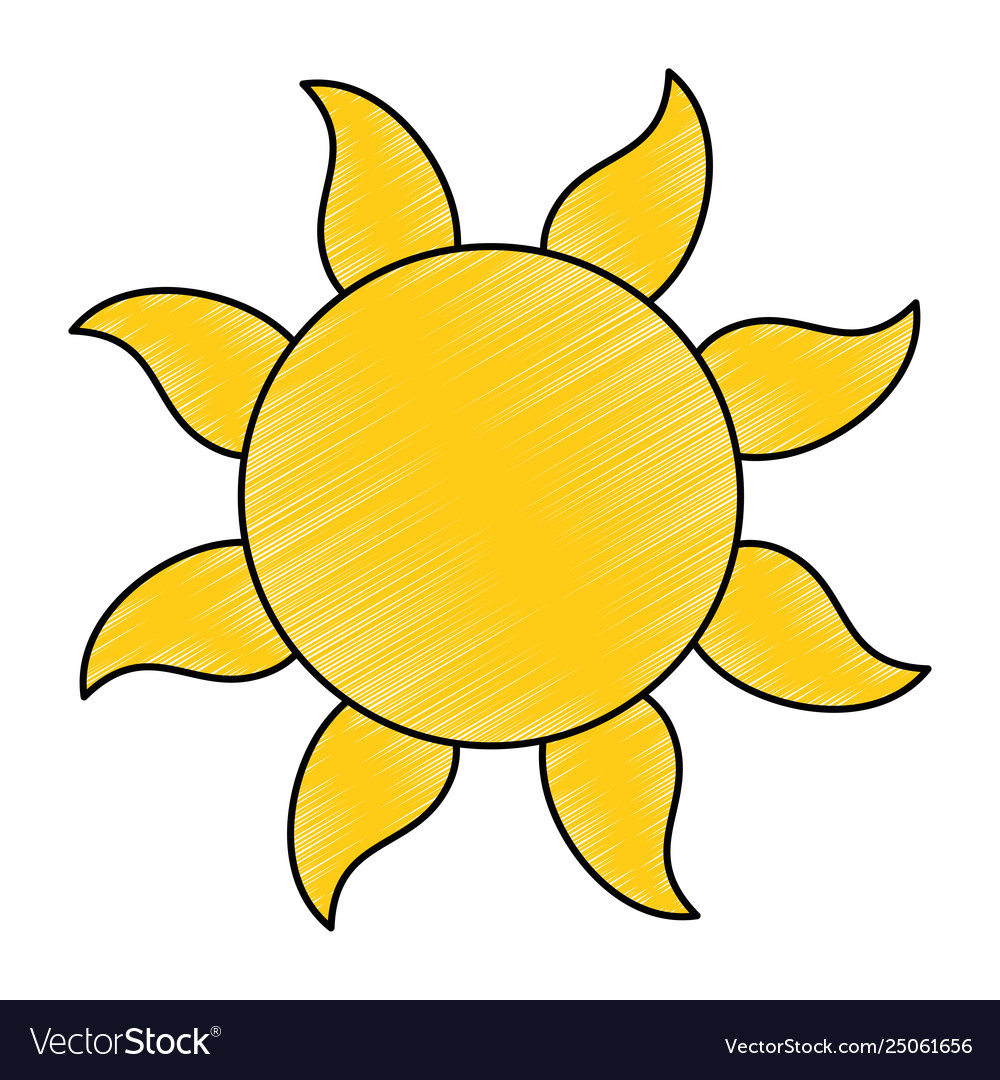 Summer sun isolated icon Royalty Free Vector Image