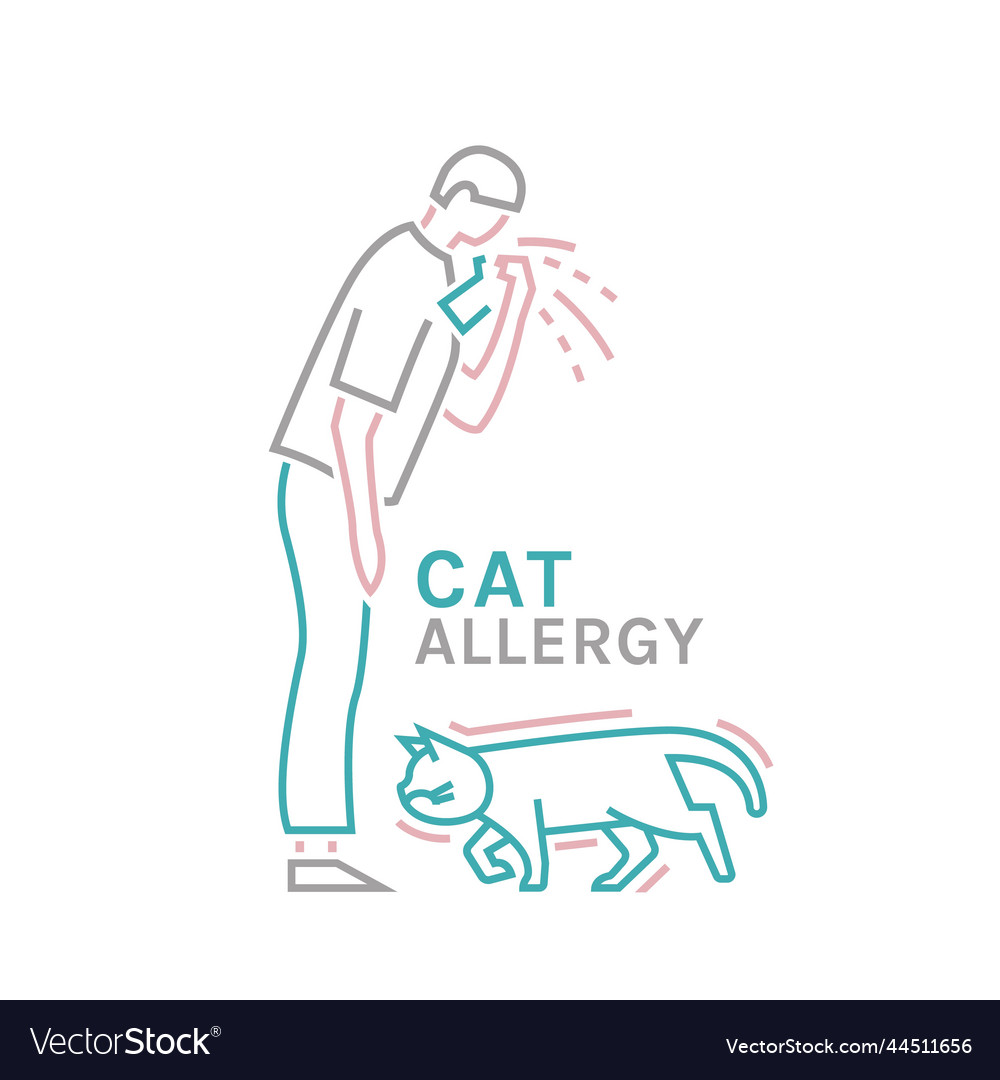 Types of allergy allergies caused by house cats Vector Image